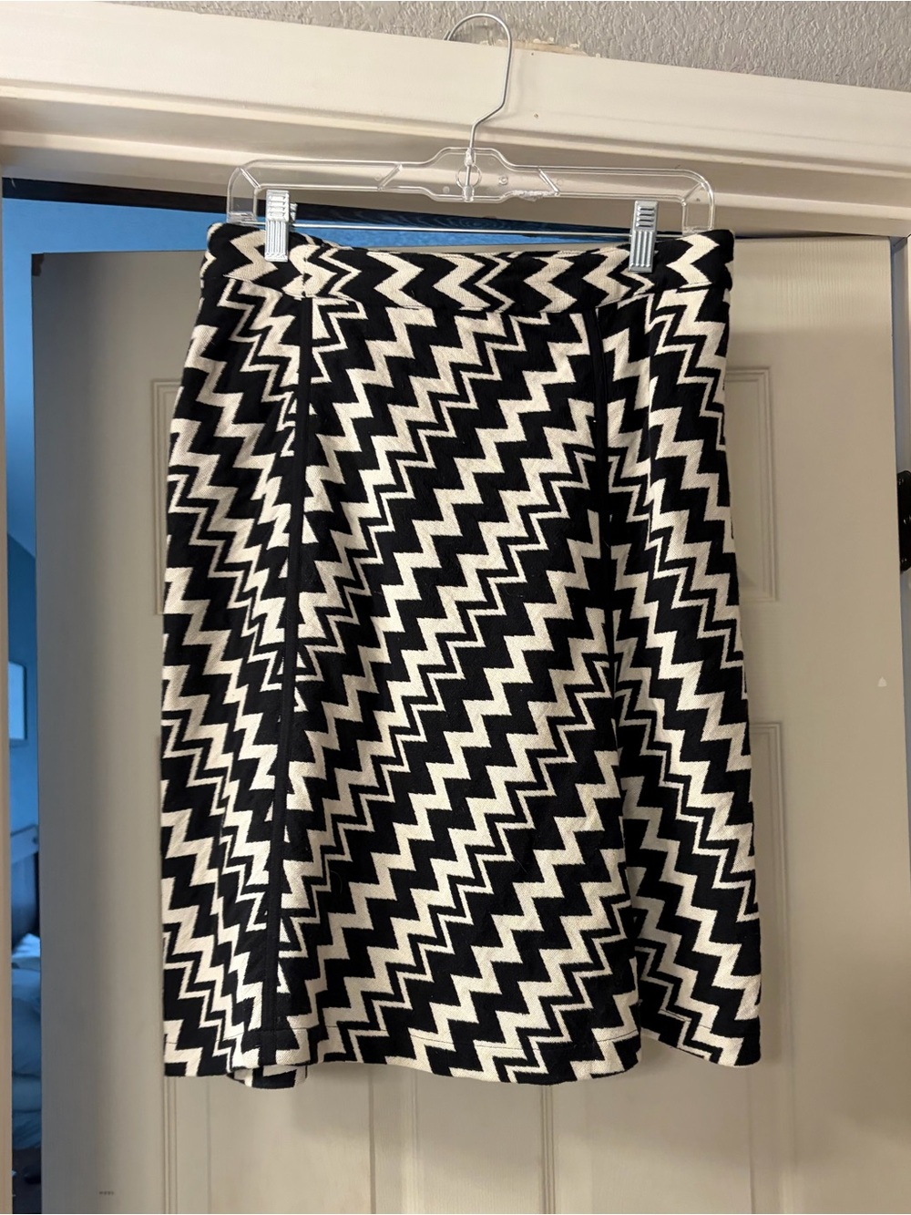 Love Culture Black and White Zigzag A-Line Skirt
